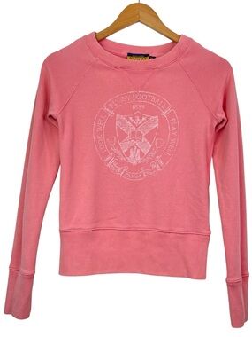 Ralph Lauren Rugby Women's Pink Pullover Cotton Iconic Sweatshirt Size XS #85548